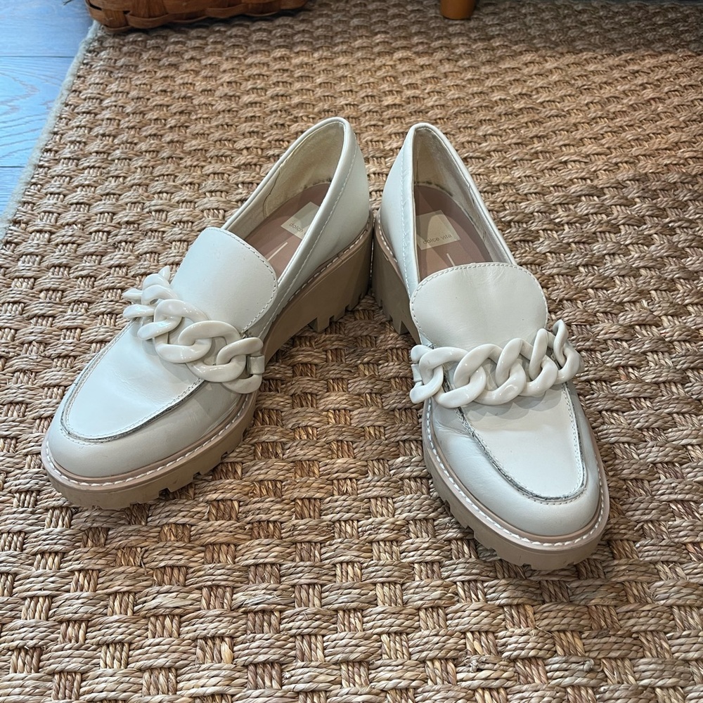 Dolce Vita Off-White Chain Loafers